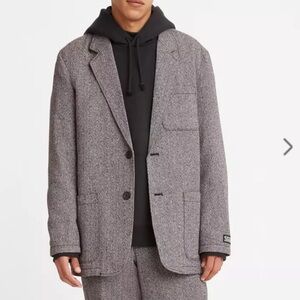 Levi’s Grey Herringbone Pattern Single Brest ‘Merced Sack’ Suit Jacket